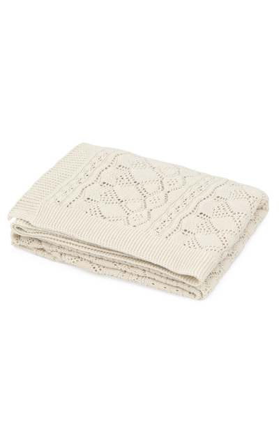 Pointelle Baby Knit Throw - Off White