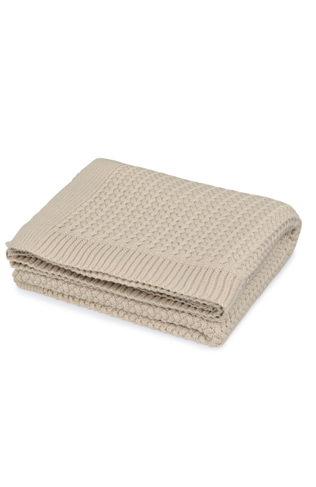 Harper Baby Knit Throw - Latte