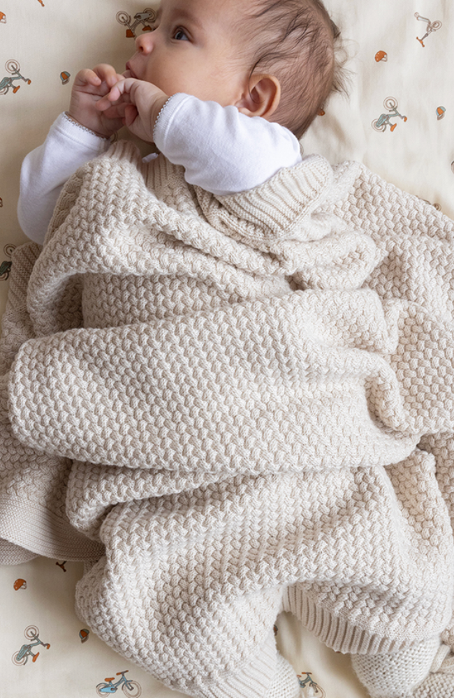 Harper Baby Knit Throw - Off White