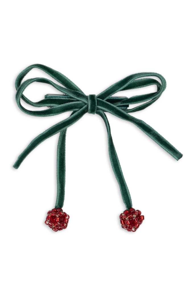 Cherry Bow Hair Clip 2pk - Smoke Pine