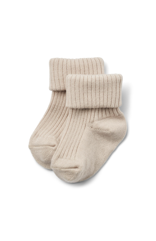 2 pk Wool Rib Socks Ziggy - Caramel