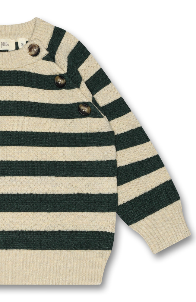 O-Neck Knit Light Sweater - Green