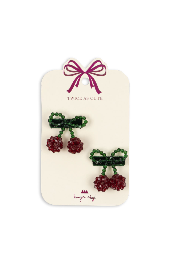 Cherry Bow Hair Clip 2pk - Smoke Pine