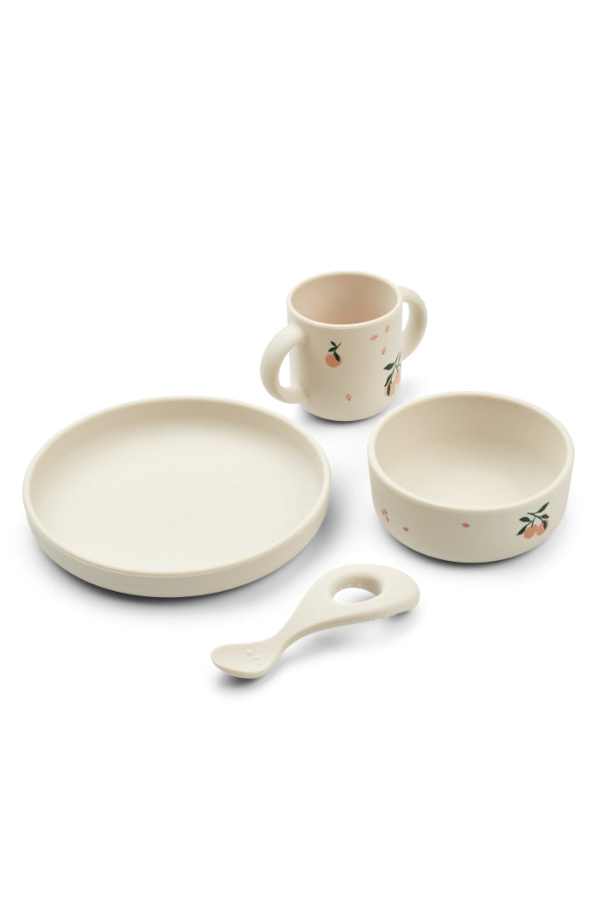 Vivi Printed Tableware Set - Peach / Sea shell mix