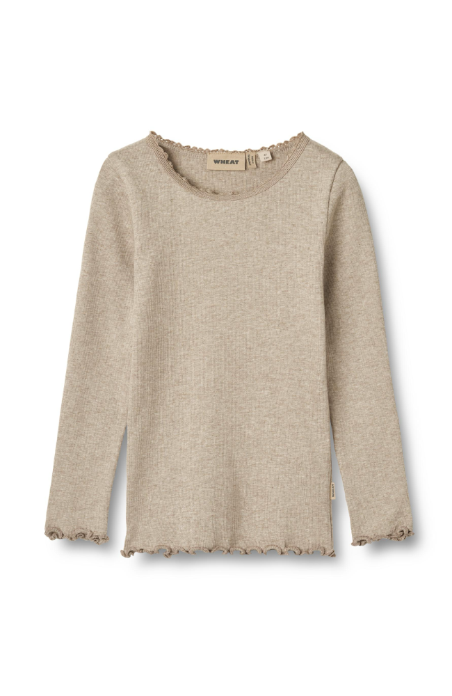 Rib T-Shirt L/S Reese - Gravel Melange