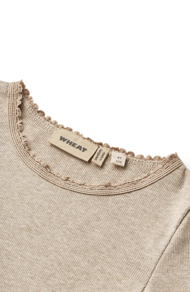 Rib T-Shirt L/S Reese - Gravel Melange