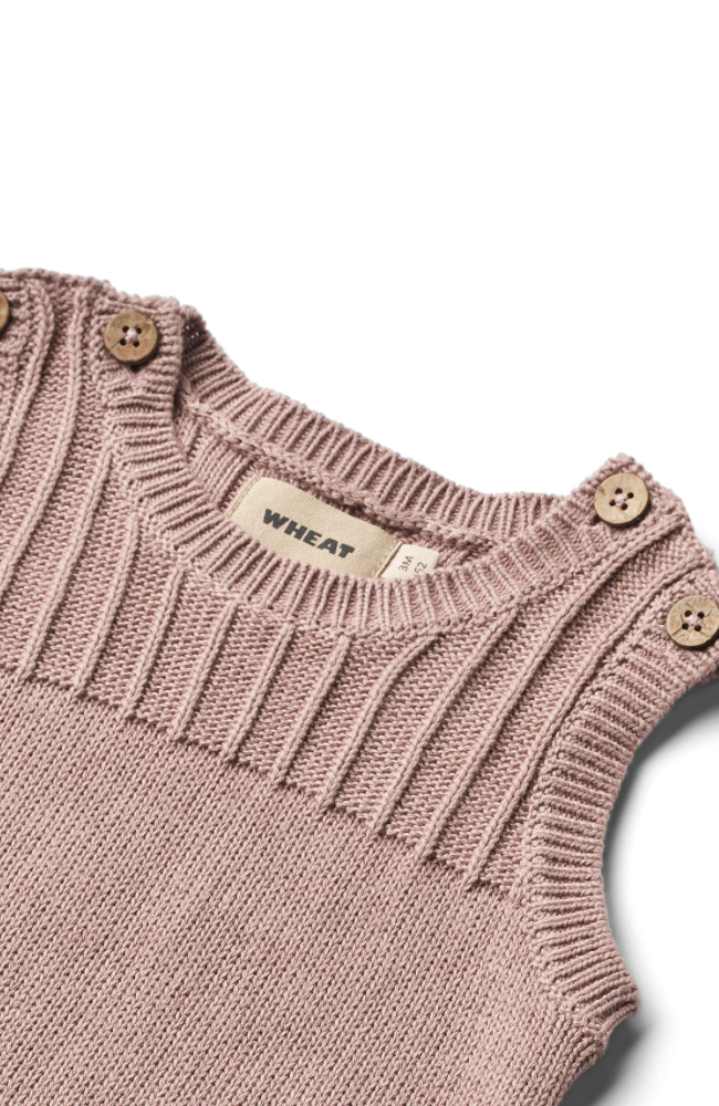 Knit Romper Vigge - Dry Rose