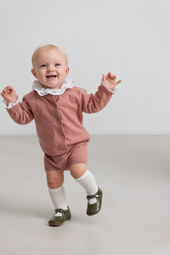 Knee Socks Pointelle - Gentle White