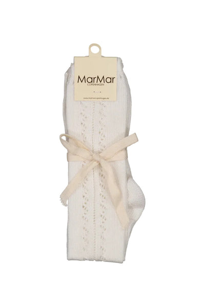 Knee Socks Pointelle - Gentle White