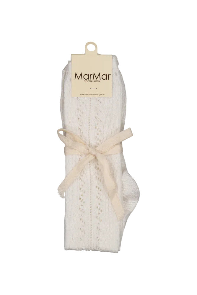 Knee Socks Pointelle - Gentle White