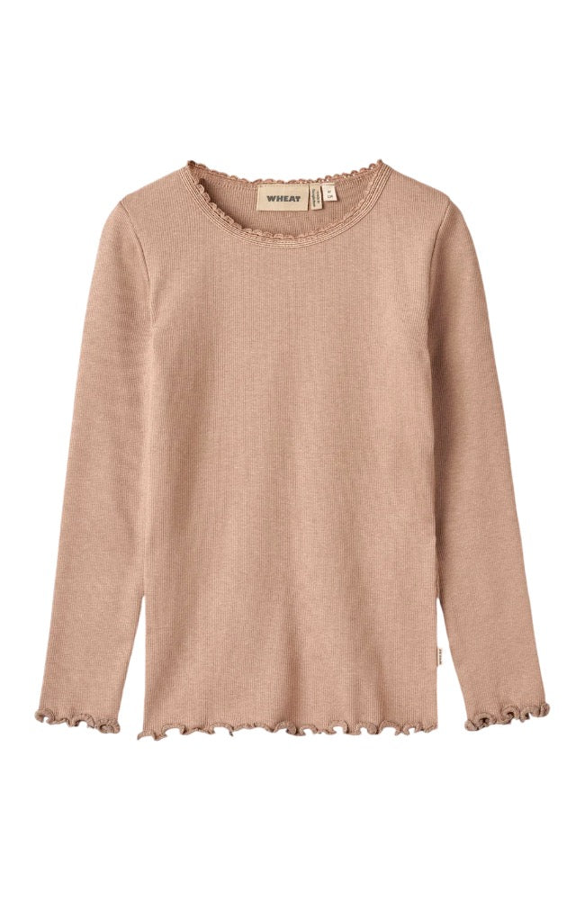 Rib T-Shirt L/S Reese - Nougat Rose