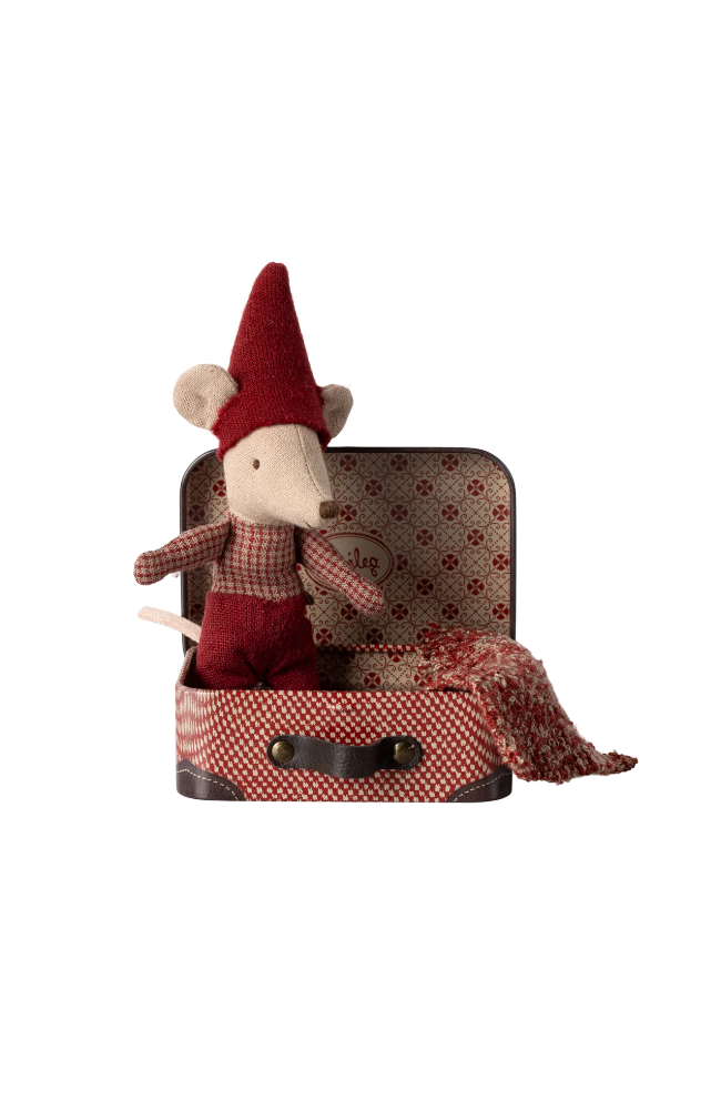 Christmas Mouse - Baby in suitcase