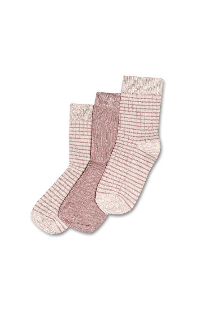 Minipop Noos Bamboo Socks 3pack - Rose Stripe