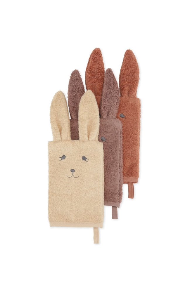 3 pack washcloth Animal - Bunny