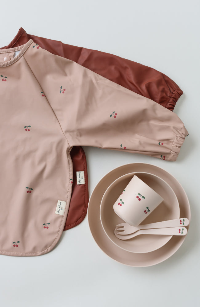 2 Pack Dinner Bib Long Sleeve - Cherry