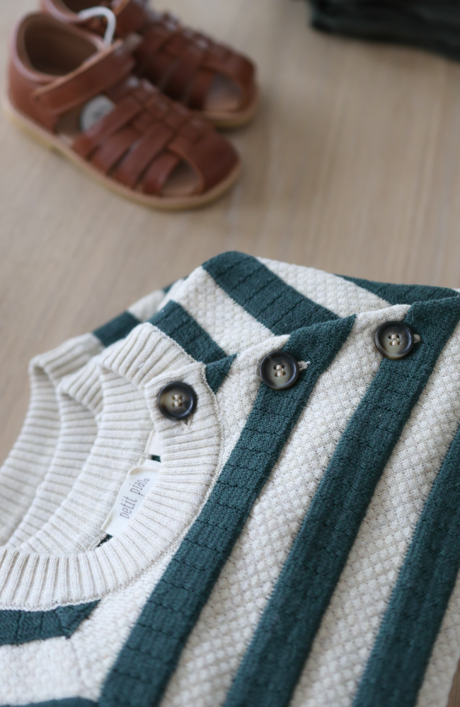 O-Neck Knit Light Sweater - Green