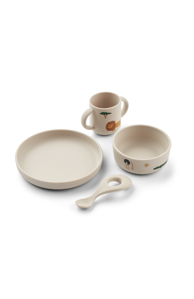 Vivi Printed Tableware Set - Safari Sandy Mix