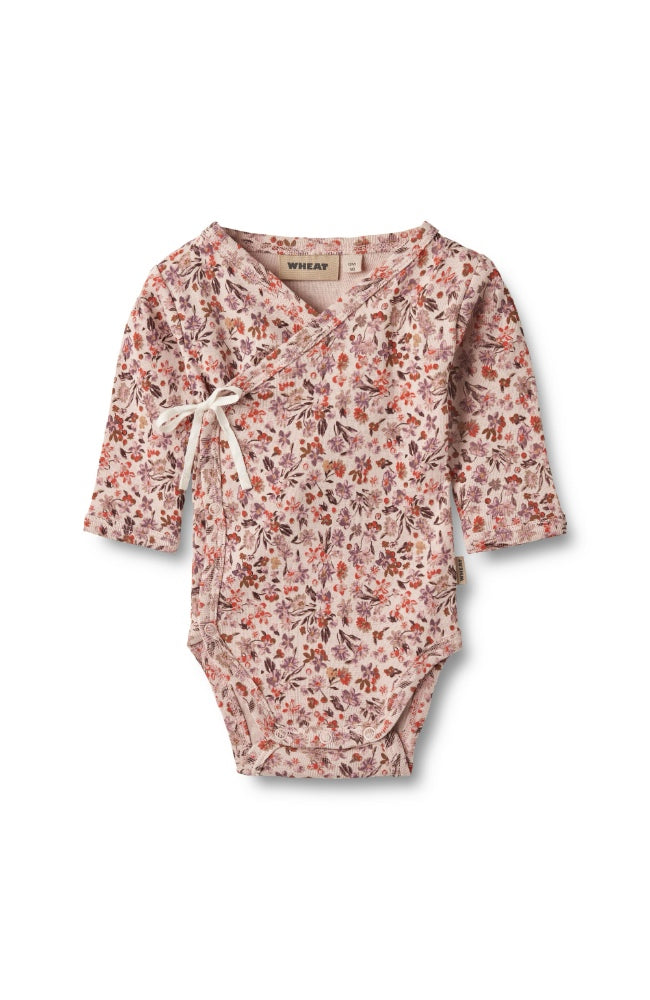 Body Wraparound L/S Chia - Pale Rose Flowers