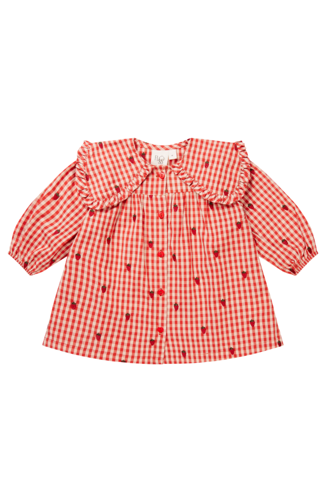 Molly LS Dress - Berry Gingham