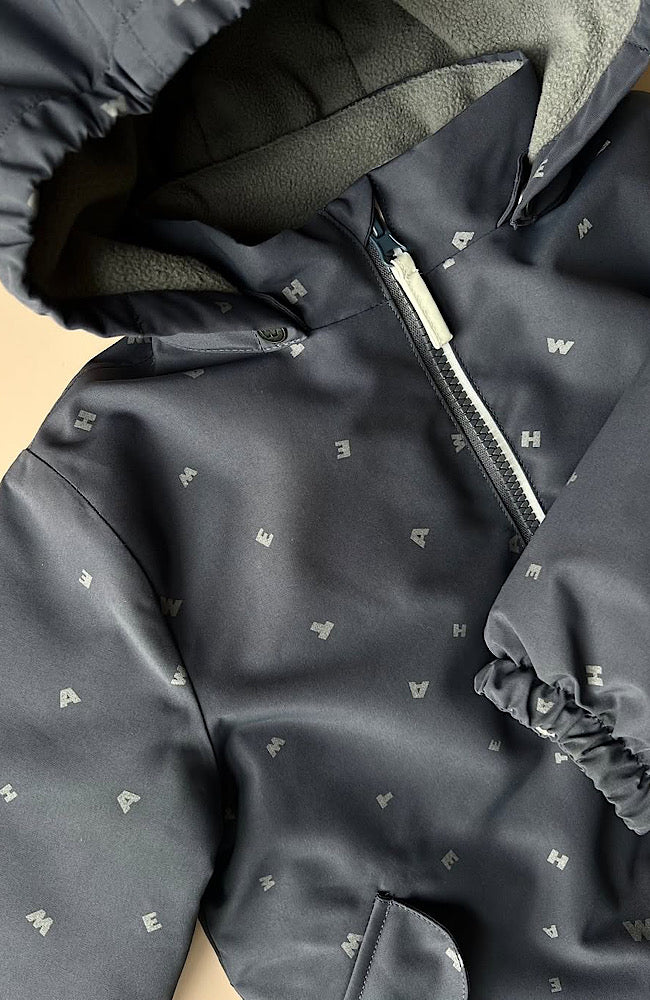Snowsuit Adi - Greyblue Letters / st.74-98