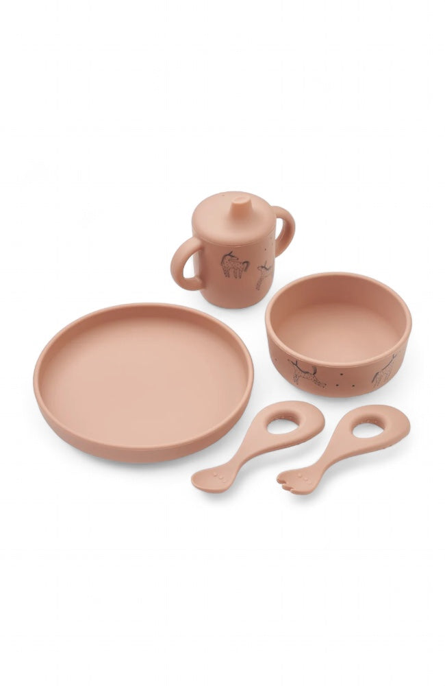 Ryle Printed Tableware Set - Unicorn / Pale tuscany