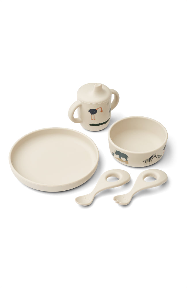 Ryle Printed Tableware Set - All together / Sandy