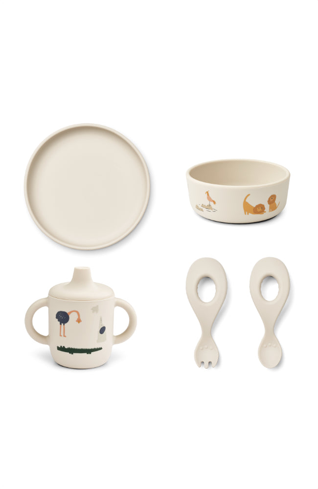 Ryle Printed Tableware Set - All together / Sandy