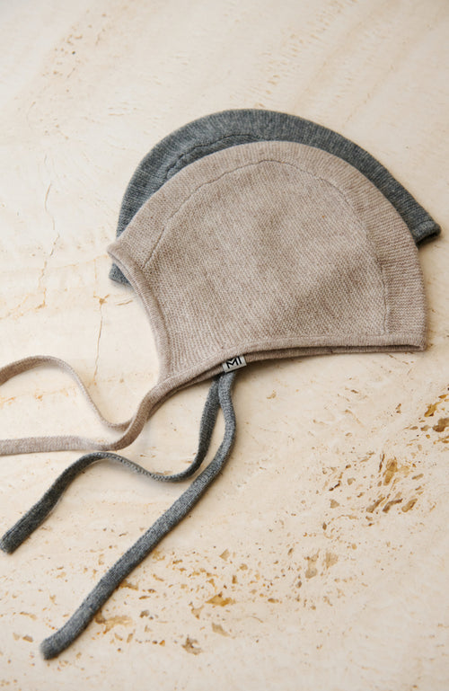 Adelis Baby Bonnet Hat - Grey melange