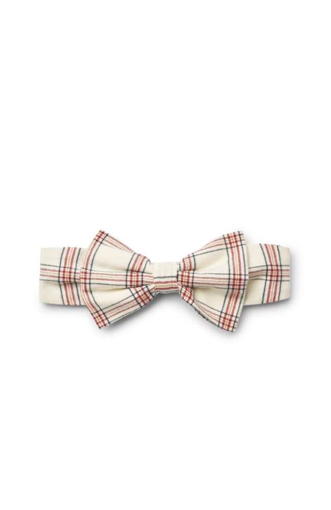 Headband Bow Alba - Eggshell Check