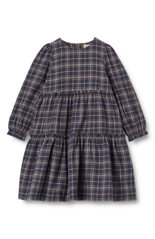 Dress L/S Fanny - Navy Check st.98-128