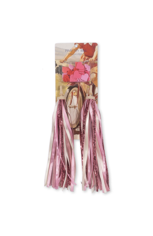 Bicycle Streamers And Beads - Pink Glitter