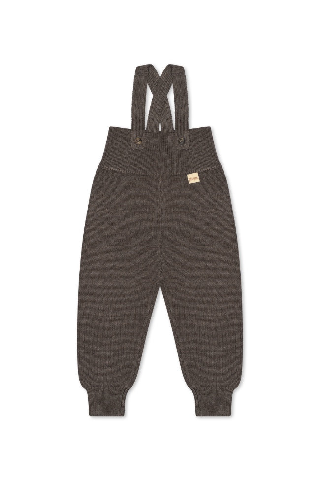 Pants Knit High Straps - Dark oak