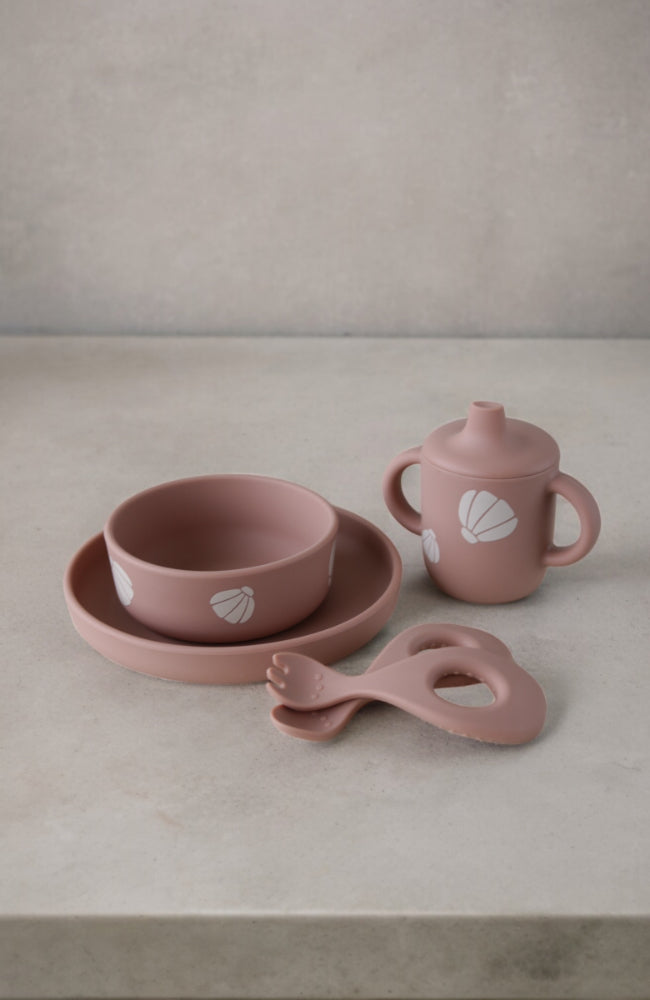 Ryle Printed Tableware Set - Shell / Pale tuscany