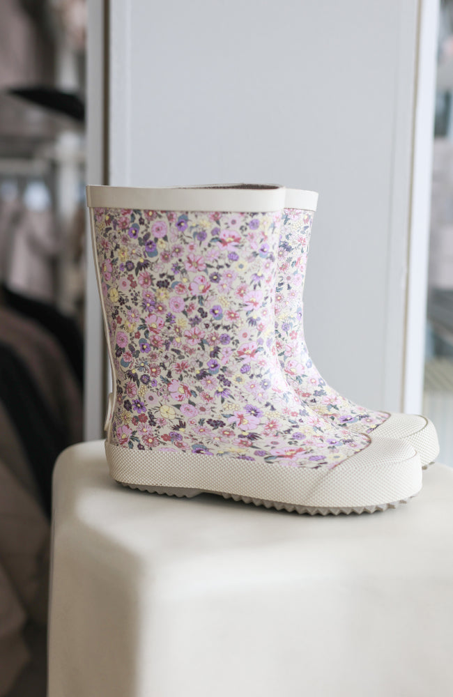 Muddy Rubber Boot Print - Clam Multi Flowers