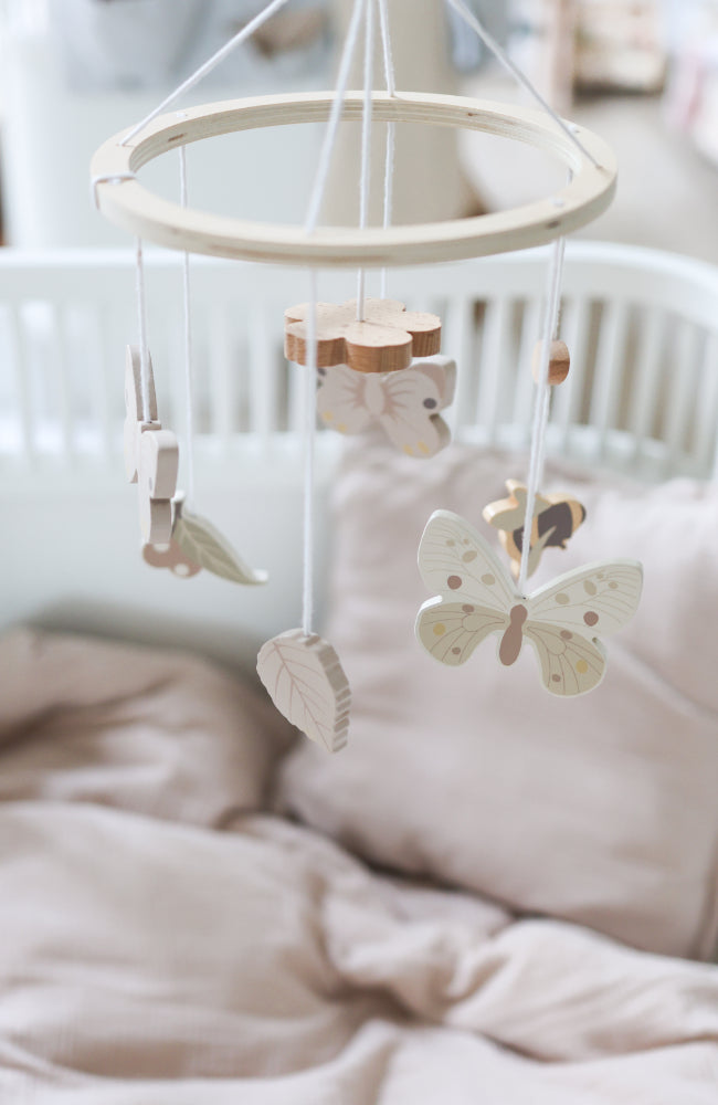 Wooden Cot Mobile - Butterflies