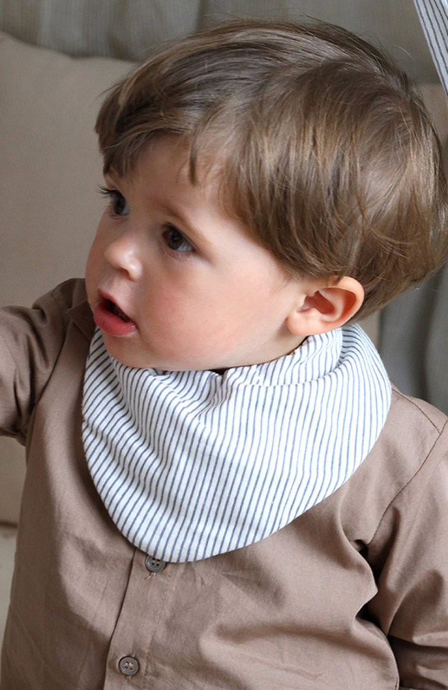 Bandana Bib 2 Pack - Classic Stripes Blue