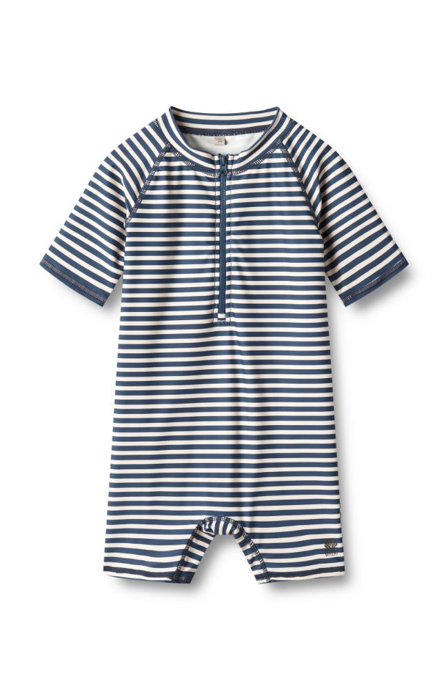 Swimsuit S/S Cas - Indigo stripe