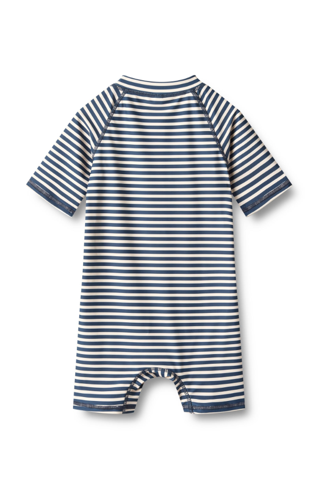 Swimsuit S/S Cas - Indigo stripe