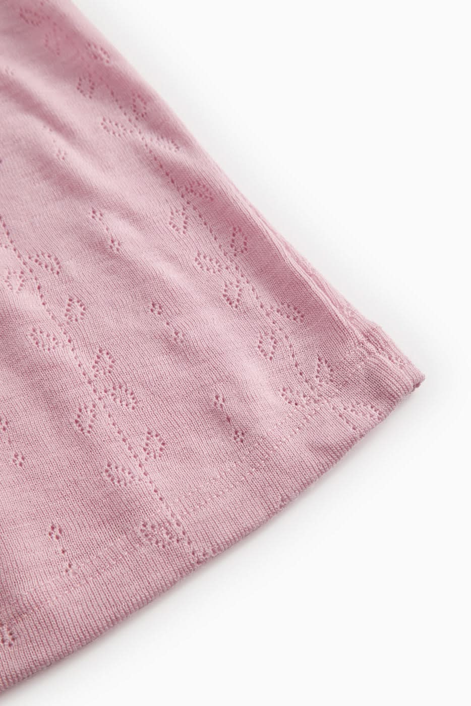 Tamra Wool Pointelle Top - Soft Berry