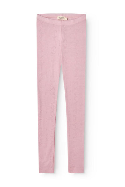 Leggings Wool Pointelle - Soft Berry