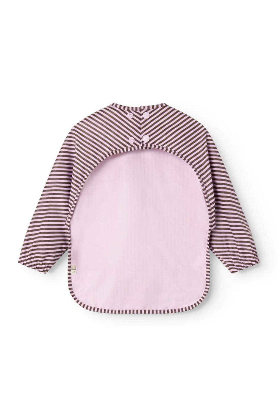 Apron Dinner LS Bib - Pink Brown Stripes