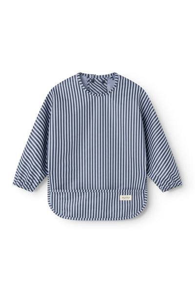 Apron Dinner LS Bib - Blue Stripes