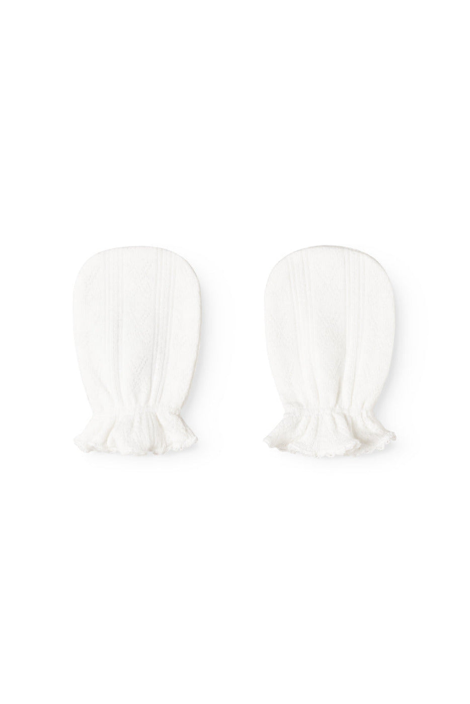 Newborn Gloves Pointelle - Gentle White