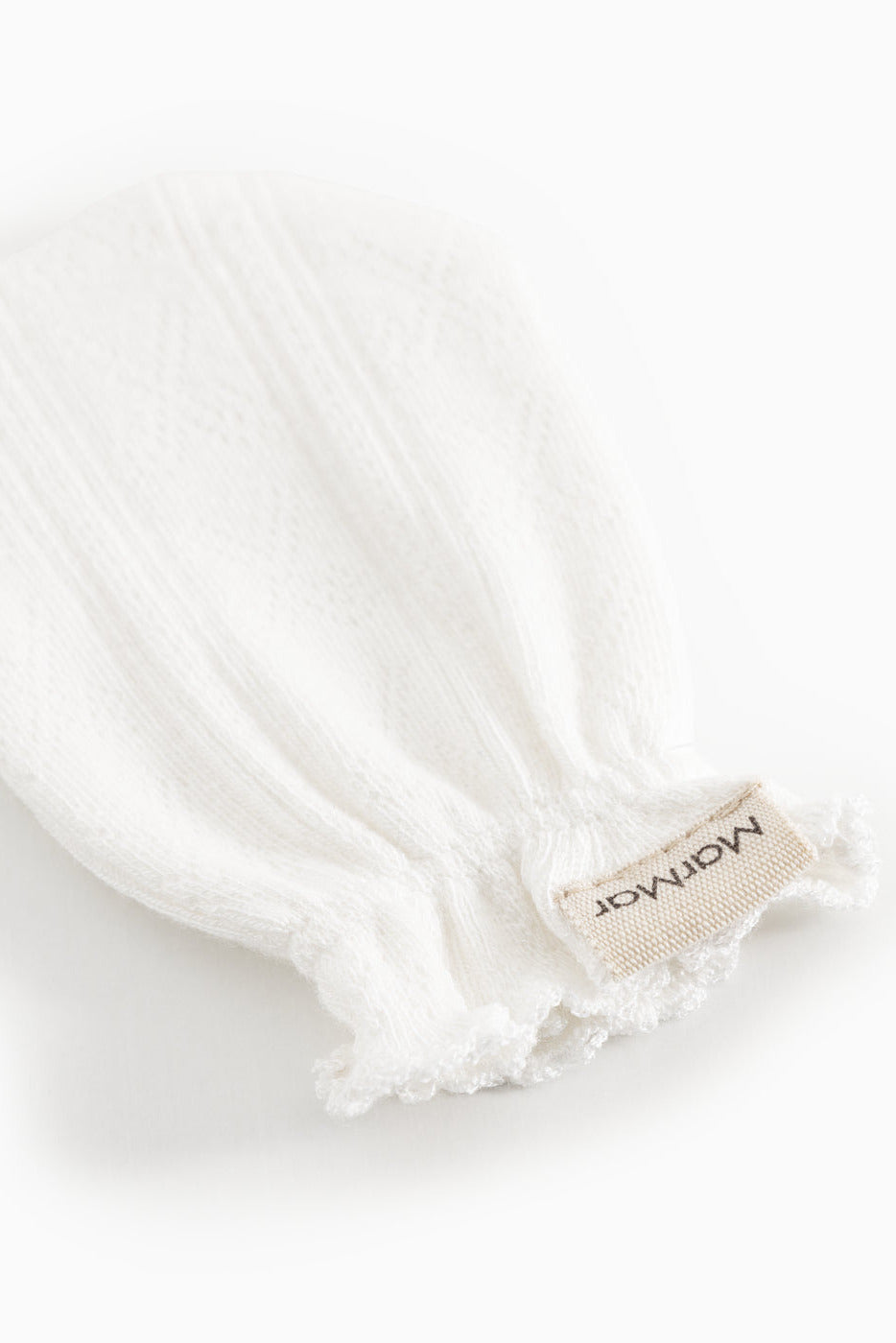 Newborn Gloves Pointelle - Gentle White