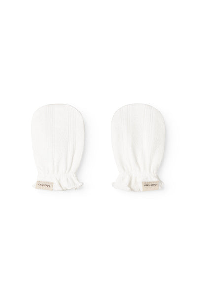Newborn Gloves Pointelle - Gentle White
