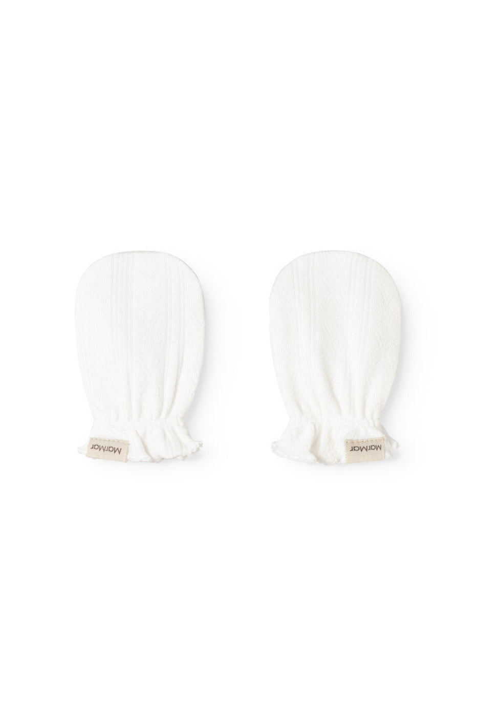 Newborn Gloves Pointelle - Gentle White