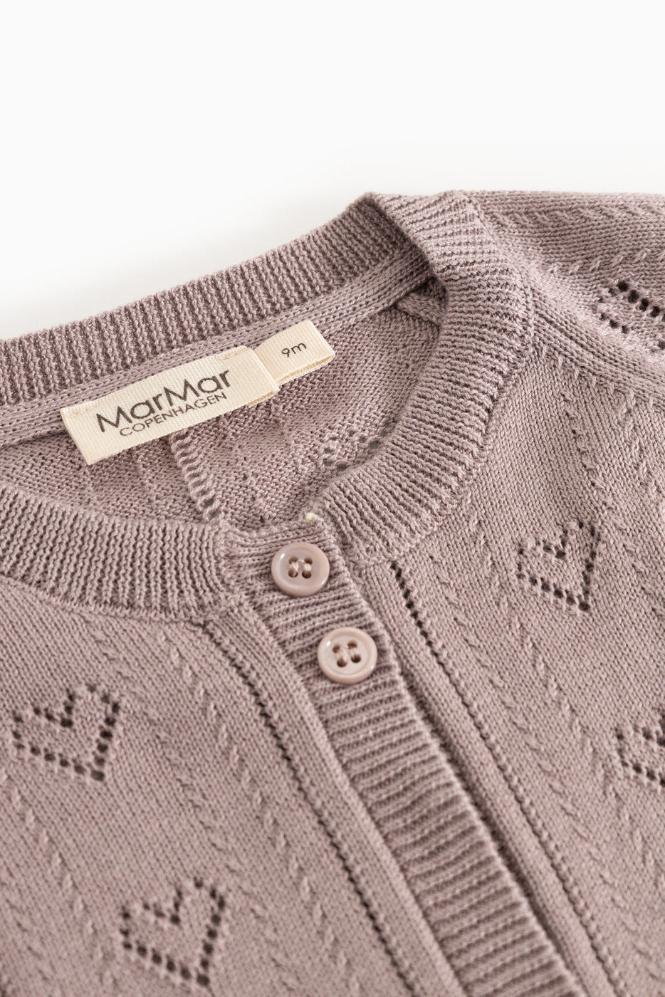 Totti Baby Pointelle Cardigan - Dusty Purple