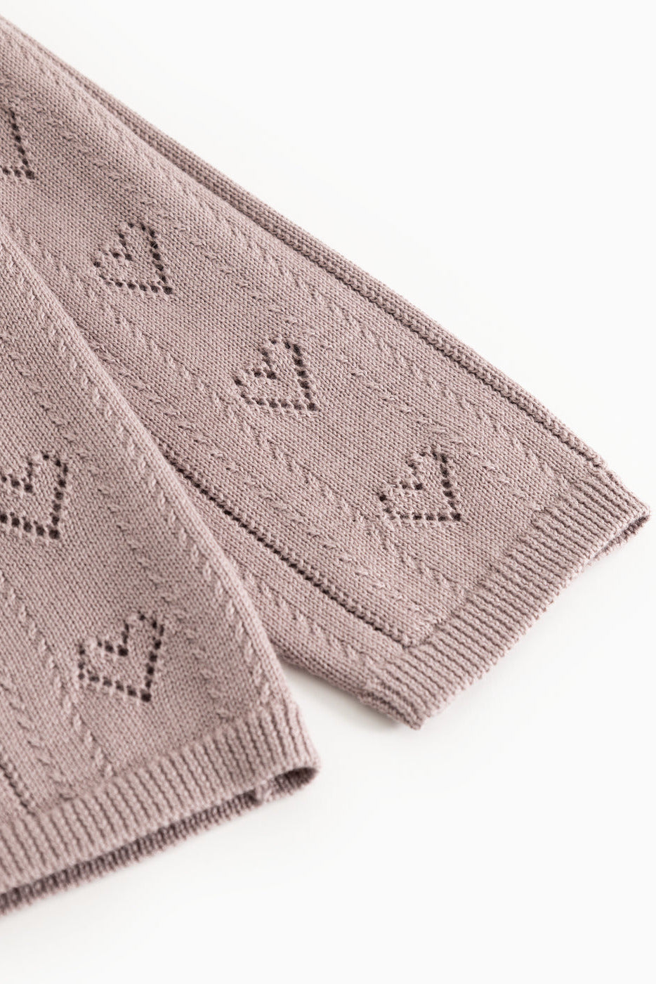 Totti Baby Pointelle Cardigan - Dusty Purple