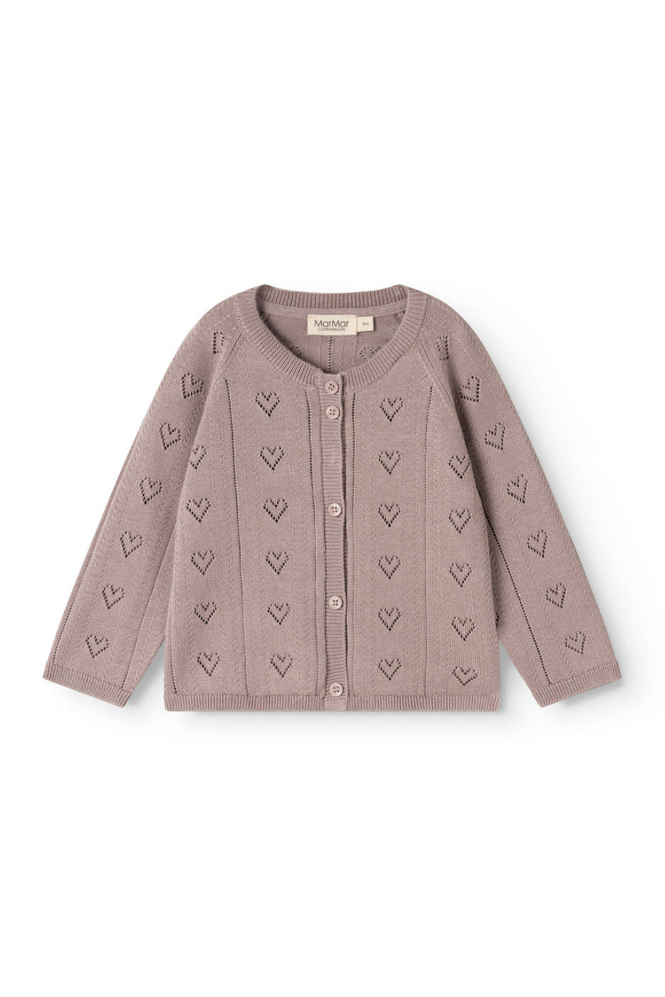 Totti Baby Pointelle Cardigan - Dusty Purple