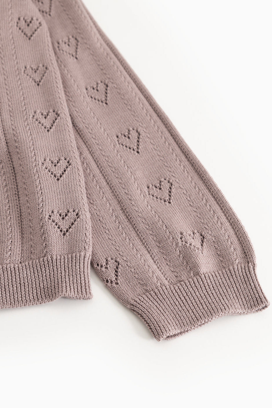 Tilda Pointelle Cardigan - Dusty Purple